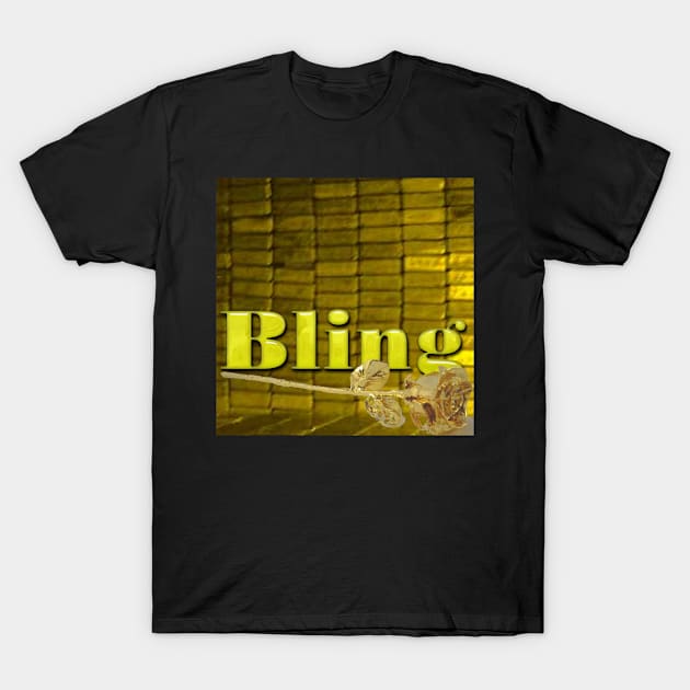 Golden Bling Bling T-Shirt by FineArtDesigns